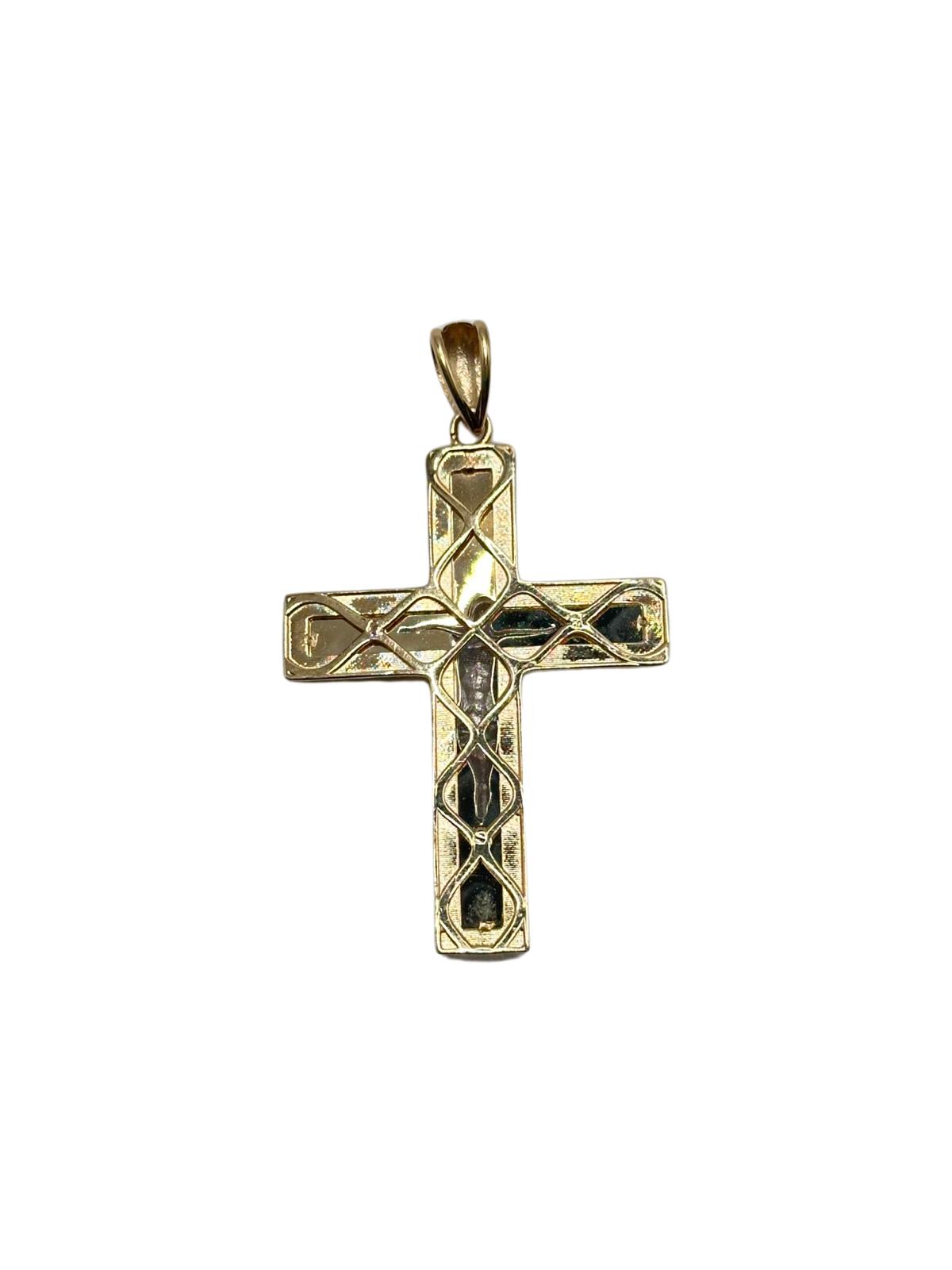 14K  GOLD PENDANT CROSS WITH JESUS