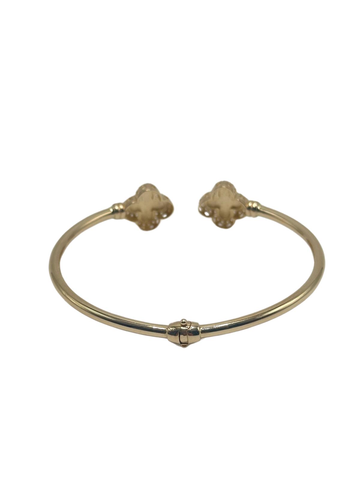 14K GOLD  FLOWERS BRACELET WITH ZIRCONIAS