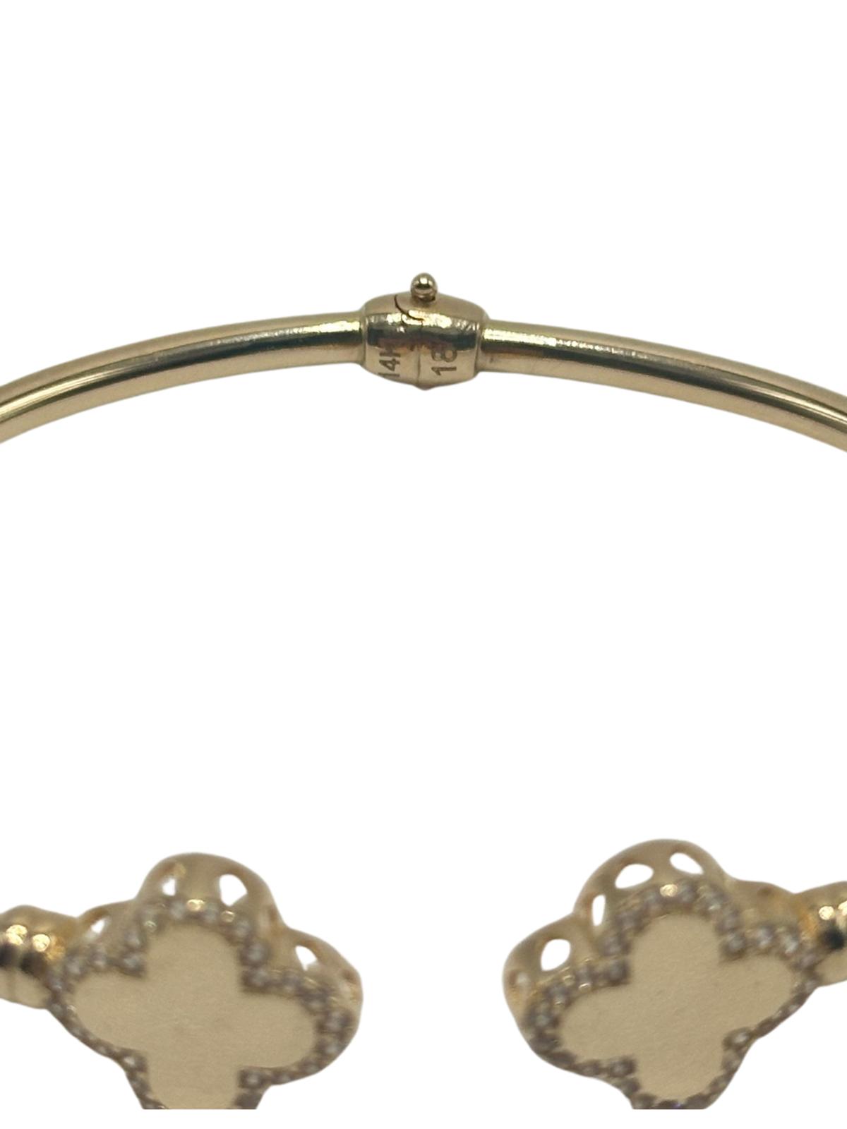 14K GOLD  FLOWERS BRACELET WITH ZIRCONIAS