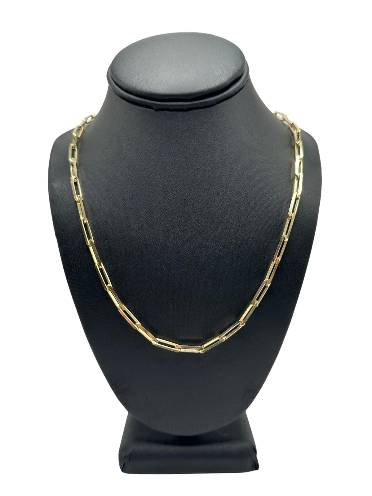 14K GOLD  SOLID PAPERCLIP CHAIN 22''