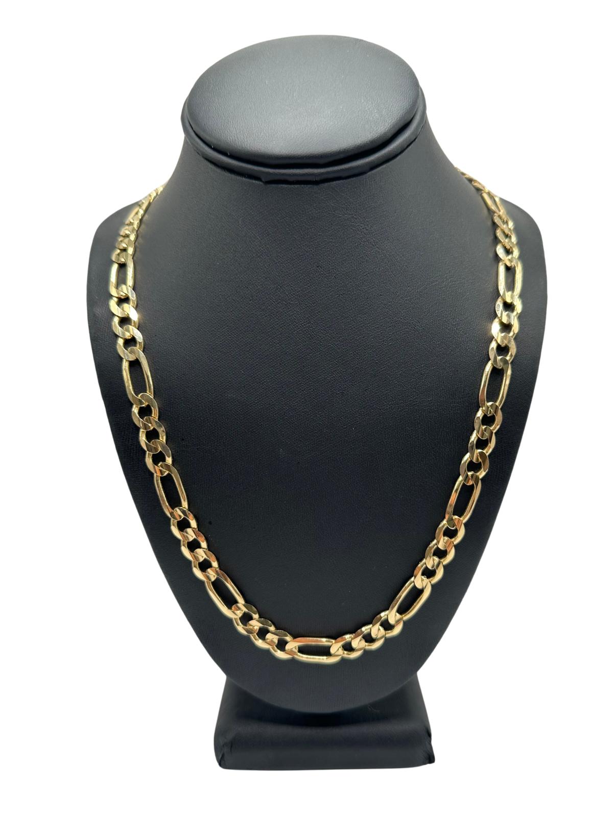 14K GOLD  SOLID FIGARO CHAIN 26''