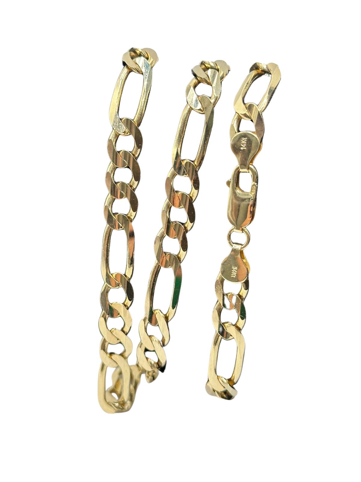 14K GOLD  SOLID FIGARO CHAIN 26''