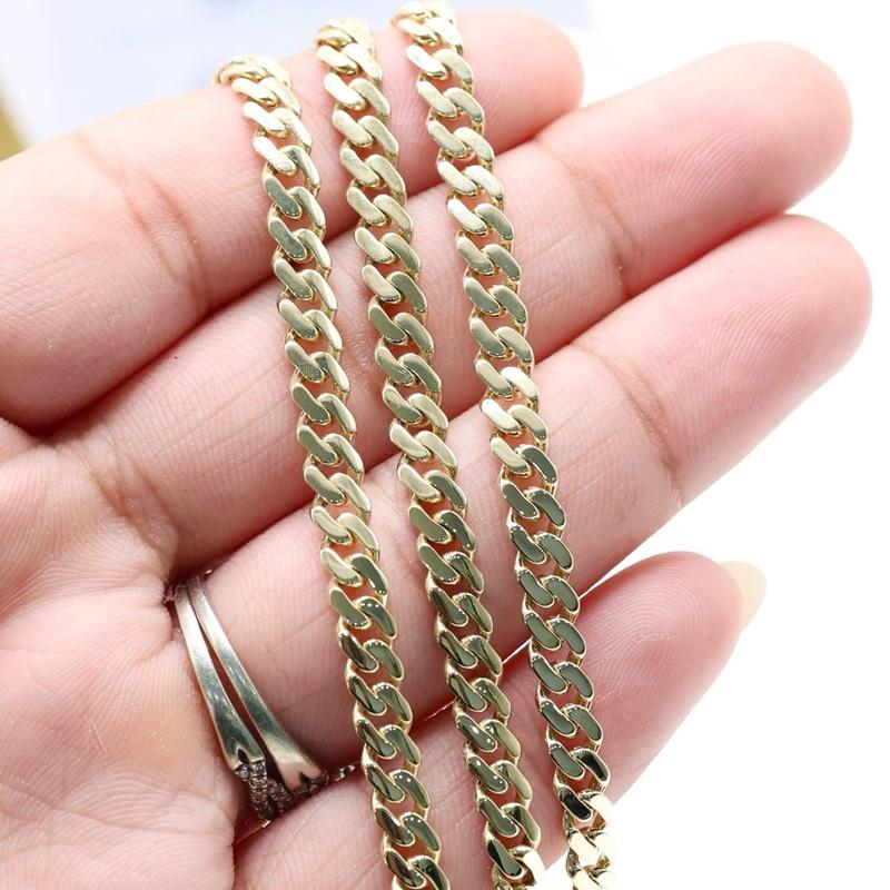 14KT GOLD 5MM MONACO CHAIN CLASSIC NECKLACE CERTIFIED - PAVE LOCK