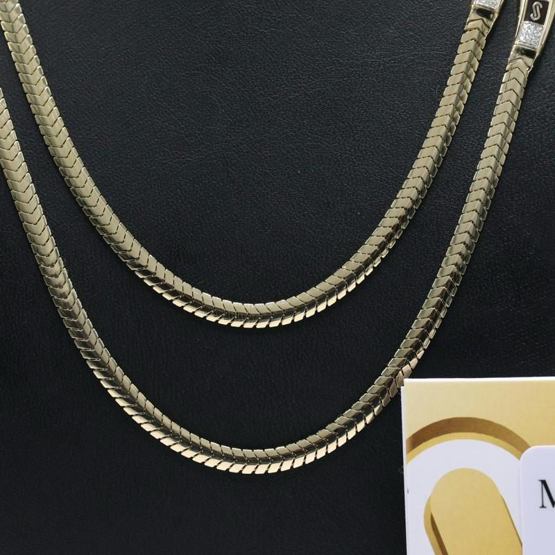 14KT GOLD MONAACO CHAIN MERM NECKLACE CERTIFIED - 4MM PAVE LOCK